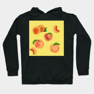 Peaches Pattern Yellow Hoodie